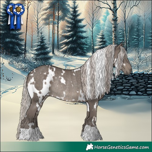 Horse Color:White Spotted Silver Black Rabicano 