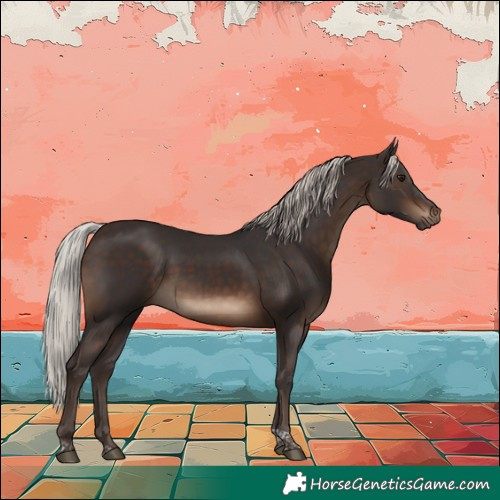 Horse Color:Silver Brown Tobiano