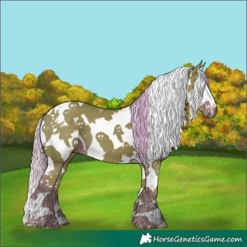 Horse Color:Watercolor White Spotted Liver Chestnut Splash Tobiano 