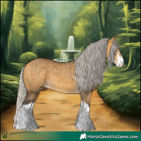 Horse Color:Silver Buckskin Dun Sabino Tobiano