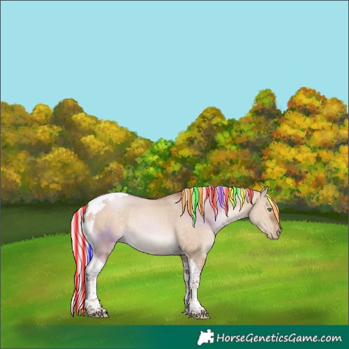 Horse Color:Painted Silver Brown Pearl Dun Tobiano 