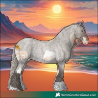 Horse Color:Silver Smoky Grullo Ice Pearl Tobiano Rabicano and Silver Grullo Roan Rabicano