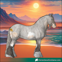 Horse Color:Silver Smoky Grullo Ice Pearl Tobiano Rabicano and Silver Grullo Roan Rabicano
