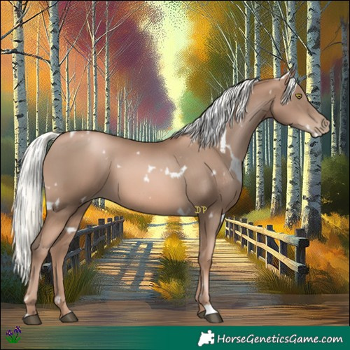 Horse Color:White Spotted Liver Chestnut Pearl Mushroom