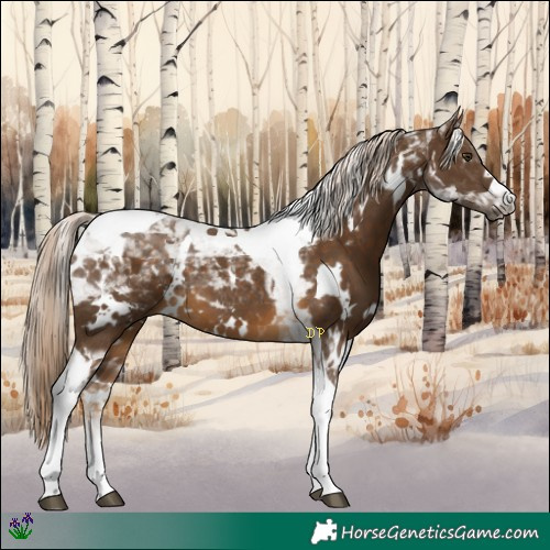 Horse Color:White Spotted Chocolate Palomino Tobiano 