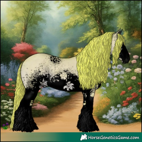 Horse Color:Void Watercolor White Spotted Liver Red Dun Tobiano