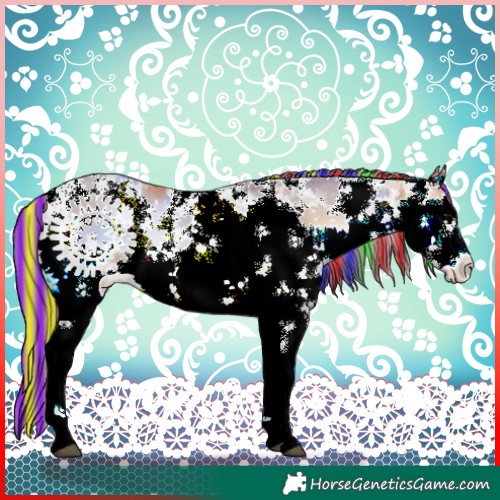 Horse Color:Painted White Spotted Blue Onyx Ice Pearl Sabino 