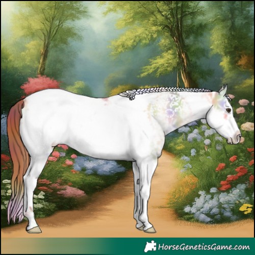 Horse Color:Nacre Red Dun Ice Onyx Tobiano Frame Rabicano 