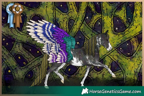 Horse Color:Painted Midnight Grullo Ice Sabino 