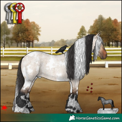 Horse Color:White Spotted Brown Roan Dun 