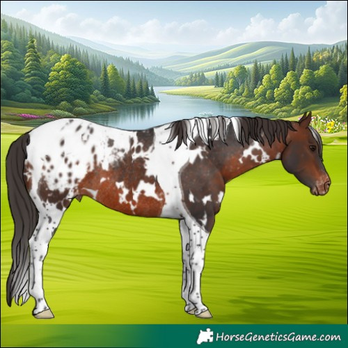 Horse Color:White Spotted Brown Tobiano Blanket Rabicano 