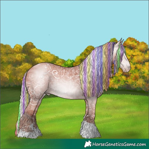 Horse Color:Gray Painted Silver Classic Champagne Ice Tobiano Rabicano 