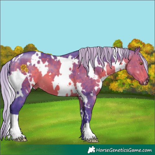 Horse Color:Watercolor White Spotted Silver Buckskin 