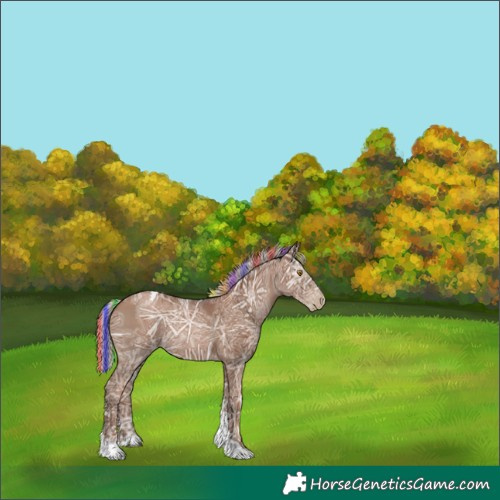 Horse Color:Gray Painted Silver Black Ice Pearl Tobiano 