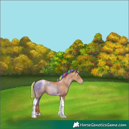 Horse Color:Gray Painted Silver Classic Champagne Pearl Tobiano 