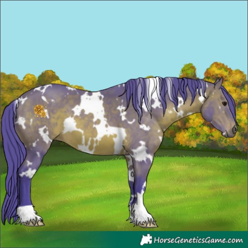 Horse Color:Watercolor White Spotted Brown 