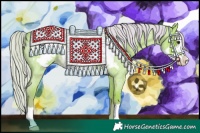 Horse Color:Watercolor Chocolate Palomino Roan Frame 