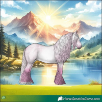 Horse Color:Gray Watercolor Silver Bay Roan 