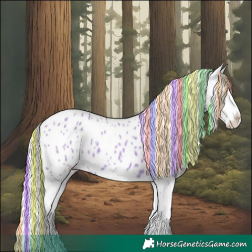 Horse Color:Painted Watercolor Silver Bay Appaloosa 