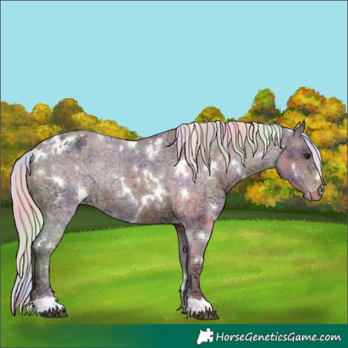 Horse Color:Nacre White Spotted Silver Brown Ice Varnish 