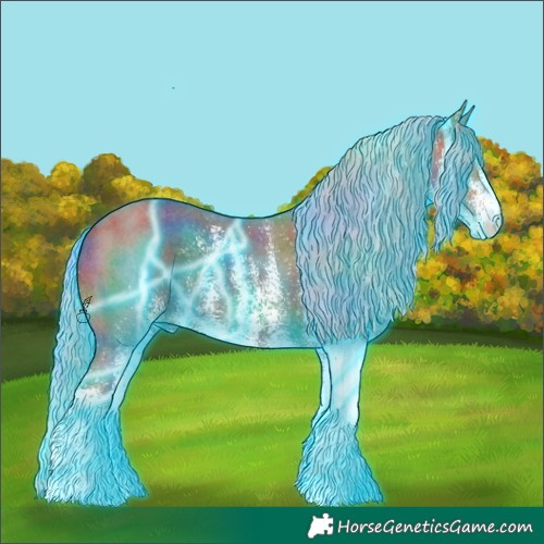 Horse Color:Nacre Thunderstruck White Spotted Silver Bay 
