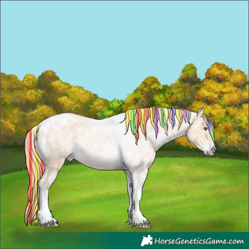 Horse Color:Painted Watercolor Liver Red Dun Chinchilla Ice Tobiano 