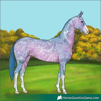 Horse Color:Watercolor White Spotted Brown Ice