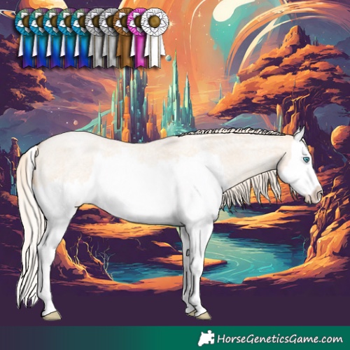 Horse Color:Palomino Roan Pearl Dun Splash 
