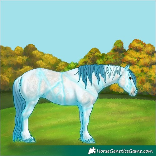 Horse Color:Thunderstruck Watercolor Bay Ice Dun Tobiano 
