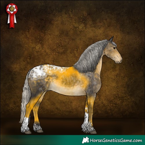 Horse Color:Silver Buckskin Ice Tobiano 