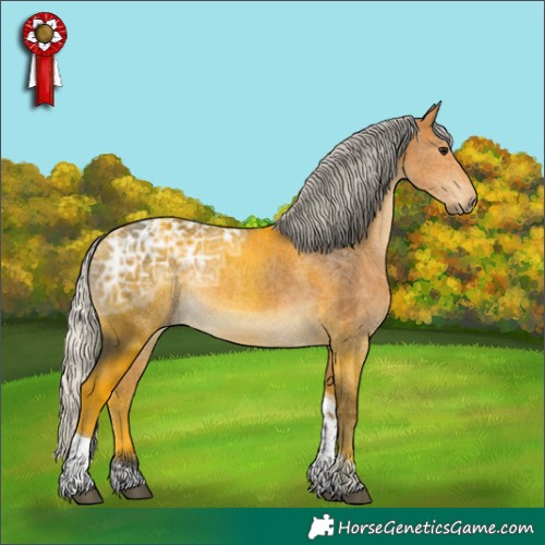 Horse Color:Silver Buckskin Ice Tobiano 