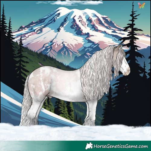 Horse Color:White Spotted Silver Brown Dun Sabino Splash 