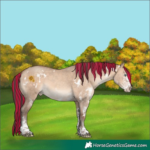 Horse Color:Painted White Spotted Sable Champagne Dun 