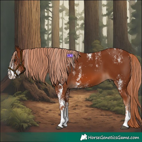 Horse Color:Powder White White Spotted Chestnut 