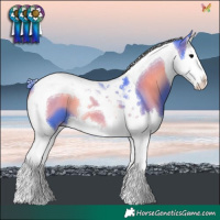 Horse Color:Watercolor Blue Onyx Splash Tobiano 