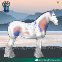 Horse Color:Watercolor Blue Onyx Splash Tobiano 