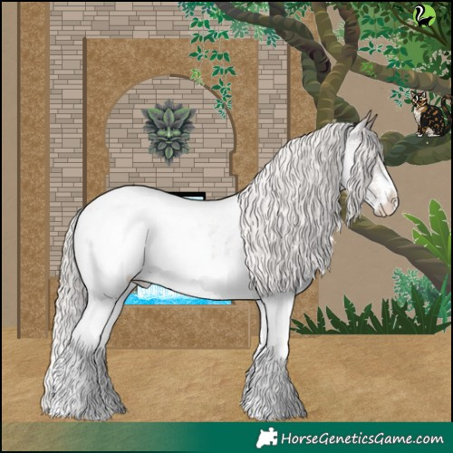 Horse Color:Silver Brown Roan Splash Snowcap 