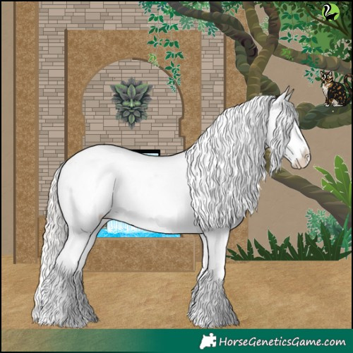 Horse Color:White Spotted Silver Bay Roan Splash Varnish 