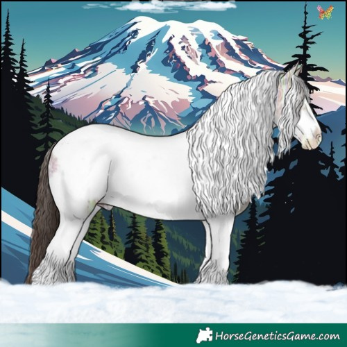 Horse Color:White Spotted Amber Champagne Ice Tobiano Frame 