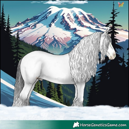 Horse Color:White Spotted Classic Champagne Chinchilla Ice Tobiano Frame 