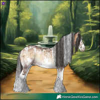 Horse Color:Powder White White Spotted Bay Dun Splash Frame Rabicano Brindle and Powder White White Spotted Bay Onyx Splash Frame Rabicano
