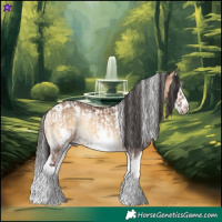 Horse Color:Powder White White Spotted Bay Dun Splash Frame Rabicano Brindle  and Powder White White Spotted Bay Onyx Splash Frame Rabicano 