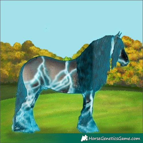 Horse Color:Void Thunderstruck White Spotted Blue Onyx Tobiano Appaloosa 