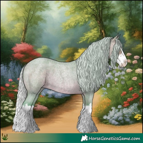 Horse Color:Watercolor White Spotted Silver Bay Roan Splash 