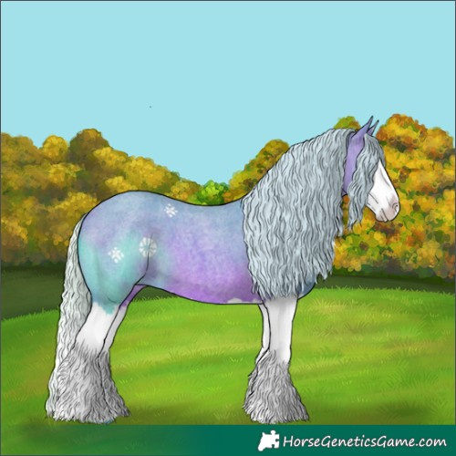 Horse Color:Watercolor Silver Bay Roan Splash 