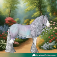Horse Color:Watercolor White Spotted Silver Buckskin Roan Splash