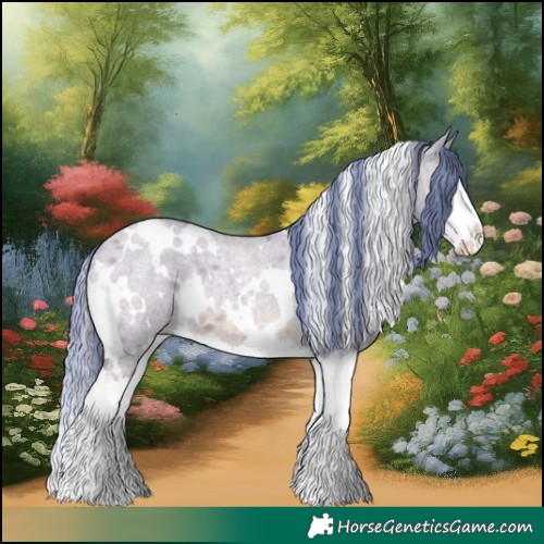 Horse Color:Watercolor White Spotted Red Dun Roan Splash 