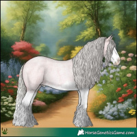Horse Color:Watercolor Silver Bay Roan Dun Splash Rabicano 