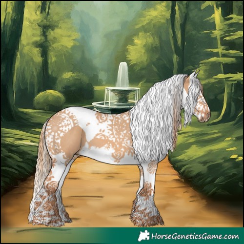 Horse Color:White Spotted Red Dun Splash Tobiano