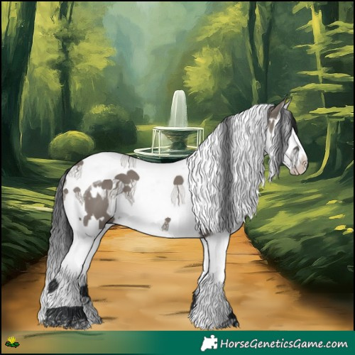 Horse Color:White Spotted Grullo Splash Tobiano